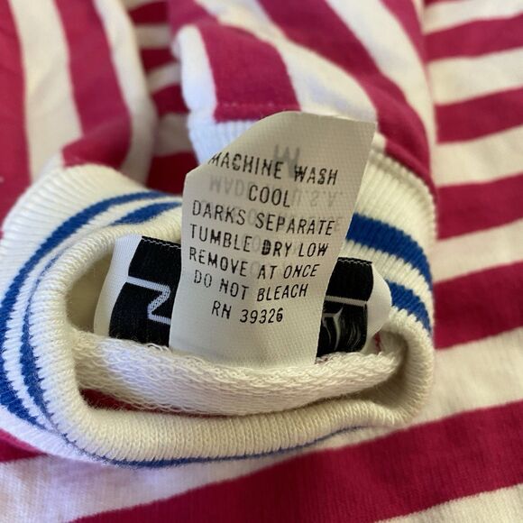 SK Sport Sweatshirt Womens Medium Vintage 1980s Pink Stripe Classic Hipster - Picture 14 of 16